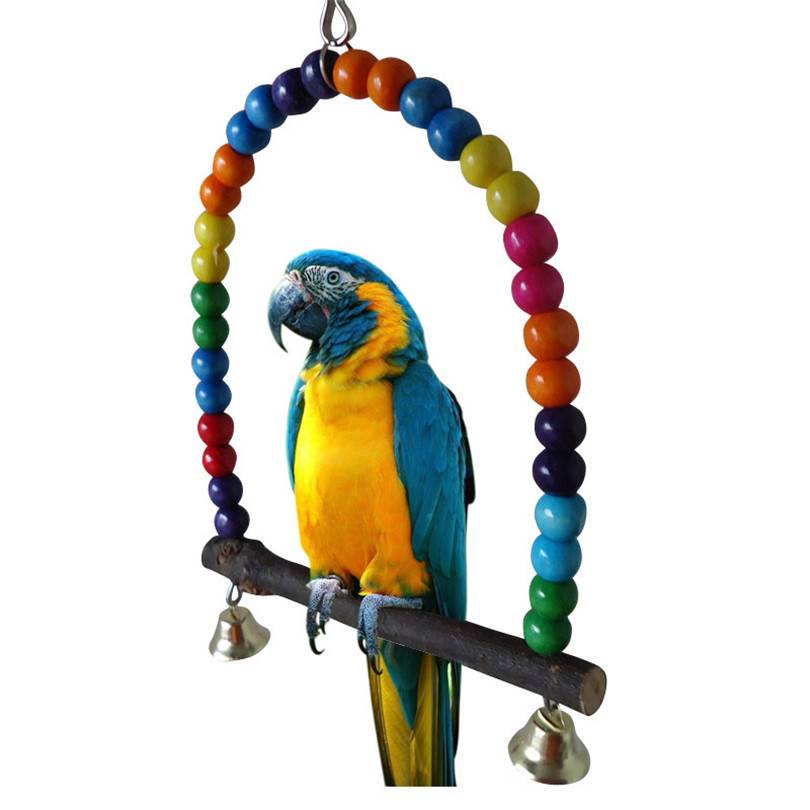 New Colorful Parrot Swing Pet Toy Colorful Bird Parakeet Budgie ...