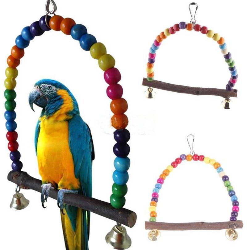 New Colorful Parrot Swing Pet Toy Colorful Bird Parakeet Budgie