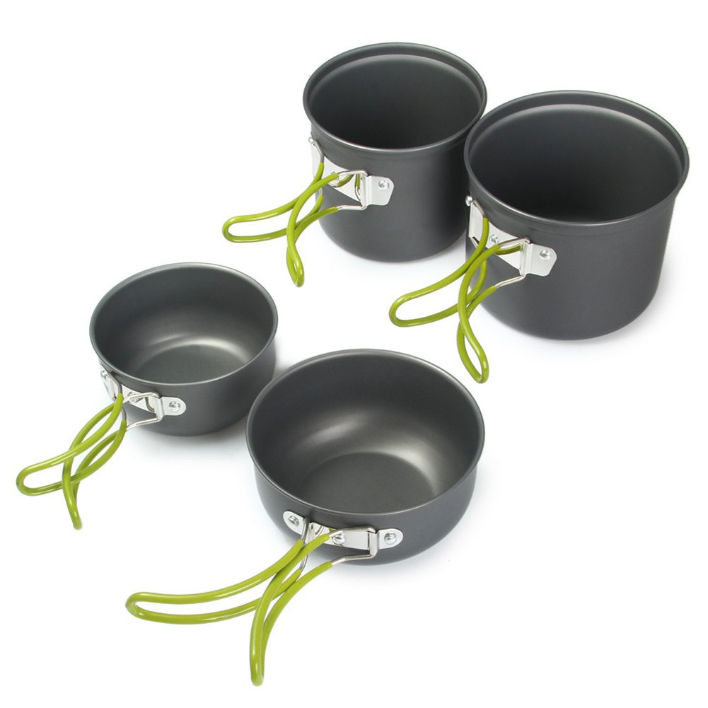 Outdoor Portable Cooking Cookware Anodised Aluminum Pot Bowl Set