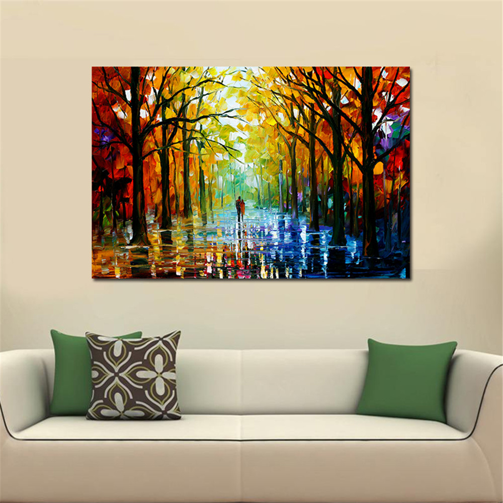 Frameless Huge Wall Art Oil Painting On Canvas Forest Road Wall Decor Home Decoration From Home5