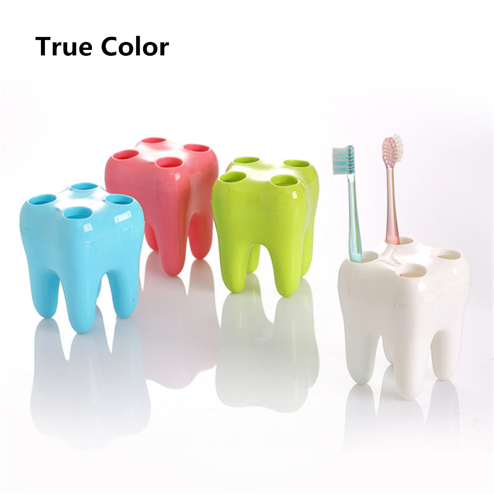 Teeth Shape Toothbrush Holder 4 Hole Cartoon Stand Tooth Brush Bracket
