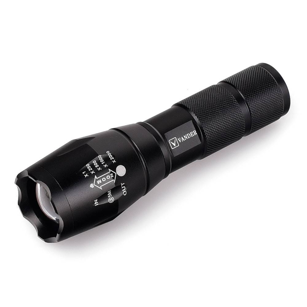 New Vander 2000LM 5 Mode Zoomable LED Flashlight LED Torch High Power ...