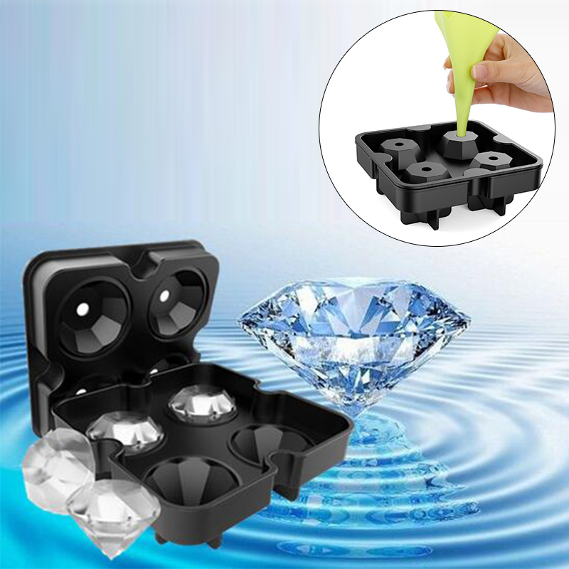 2020 4 Shape Ice Maker Diamond Shape Tray Ice Cube Maker Mold Cocktails
