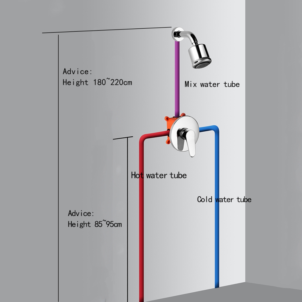 Shower Trim Kit with RoughIn Valve Shower Arm and 5 Spray Shower Head